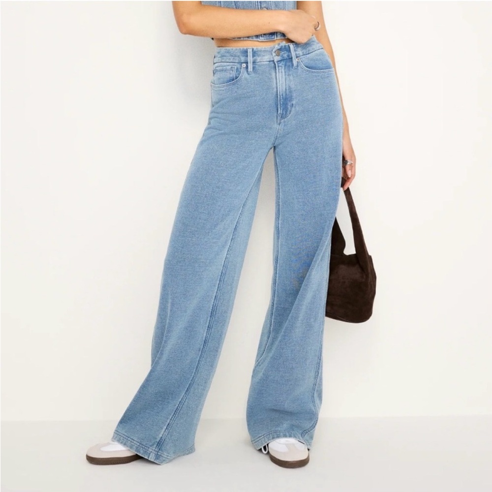 47.) Good American Black Wash Wide Leg Jeans